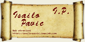 Isailo Pavić vizit kartica